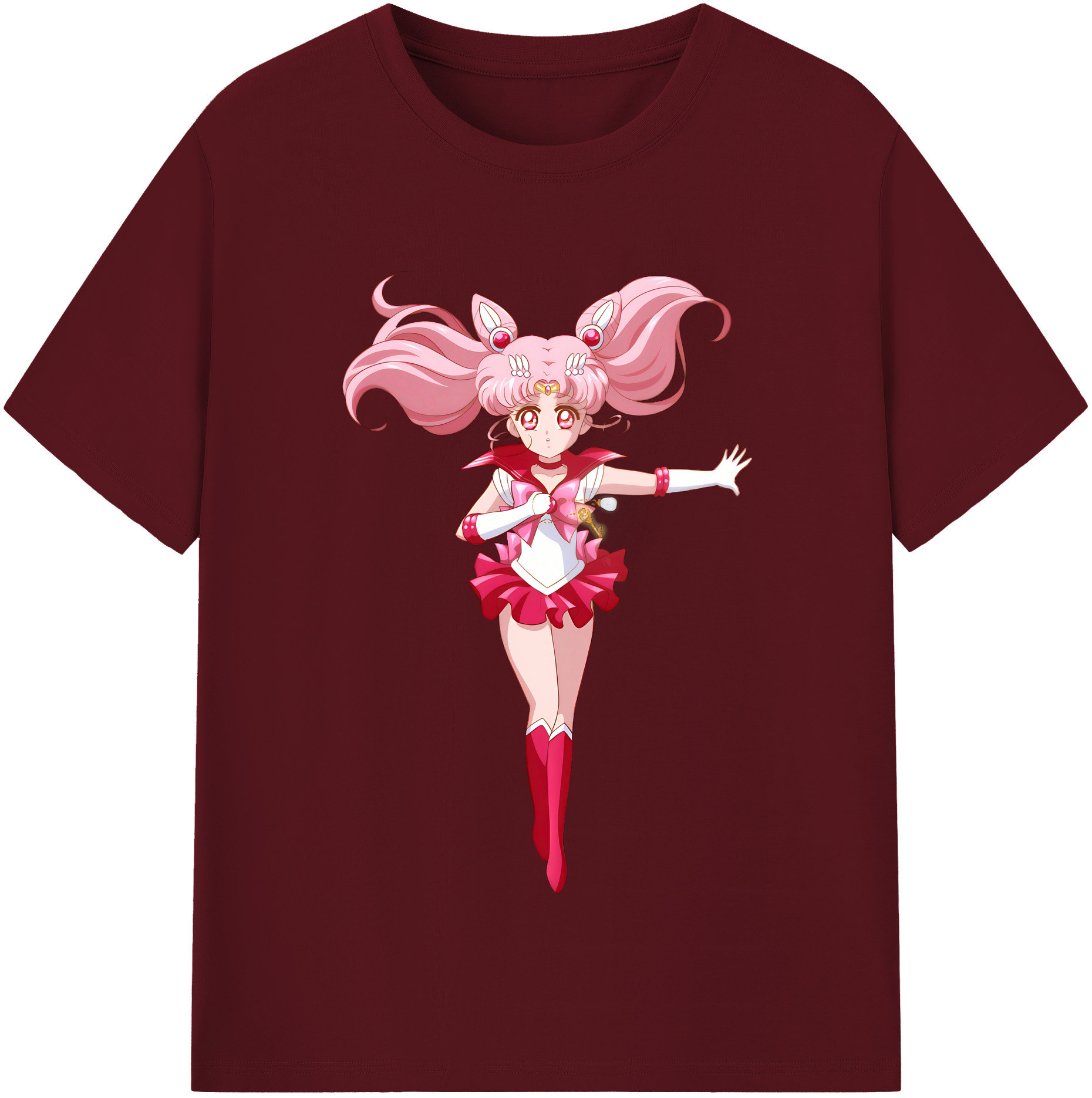 （画像用） 美少女戦士セーラームーン ちびうさ Sailor Moon Chibiusa Tsukino Usagi Small Lady Serenity 綿100％半袖Tシャツ（フロントプリント）